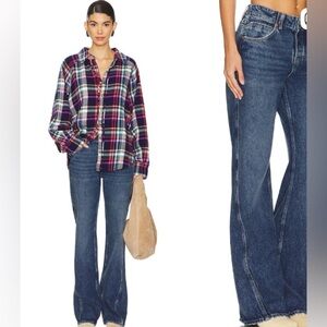 Free People Expert Advice Flare Jeans in Seabrushed -Size 30L